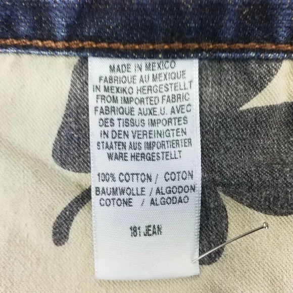 Lucky Brand 181 Dark LoveTrain Wash Relaxed Straight Leg Denim Jeans Men 36x32.5